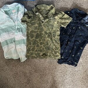 Mini Boden cat and Jack Boys short sleeve dress shirt bundle of 3 size small lot